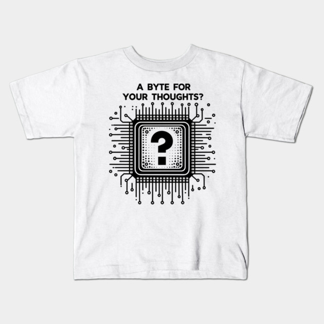 A Byte For Your Thoughts? Kids T-Shirt by Frank Ring