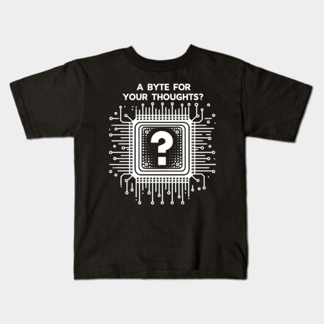 A Byte For Your Thoughts? Kids T-Shirt by Frank Ring