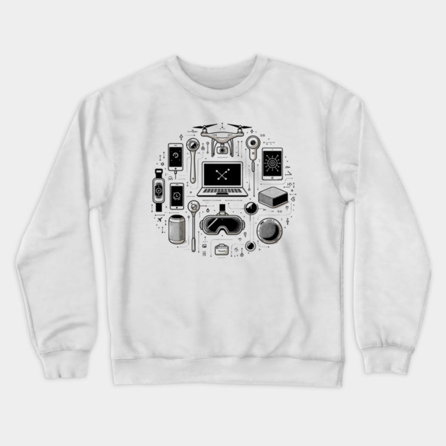 Gadgets The Tools of The Modern Age Crewneck Sweatshirt by Frank Ring