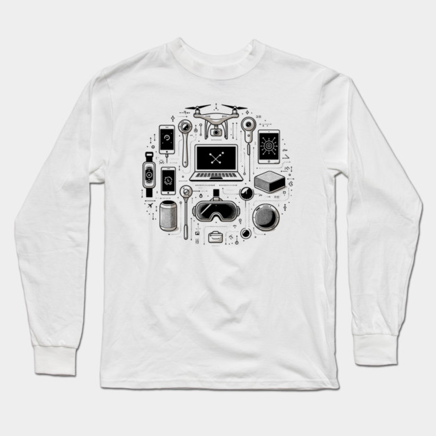 Gadgets The Tools of The Modern Age Long Sleeve T-Shirt by Frank Ring