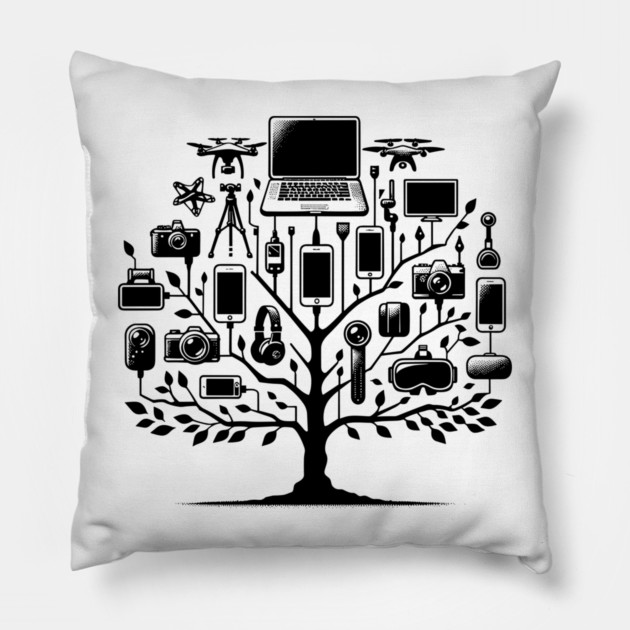 Gadgets The Tools of The Modern Age Pillow by Frank Ring