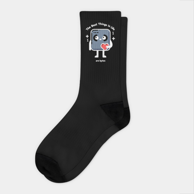 The Best Things in Life Are Bytes Socks by Frank Ring