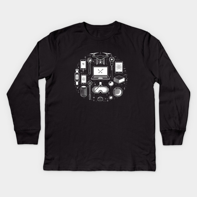 Gadgets The Tools of The Modern Age Kids Long Sleeve T-Shirt by Frank Ring