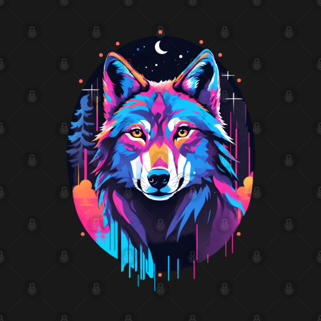 Eerie Neon Blacklight Wolf Shirt by WolfMerrik
