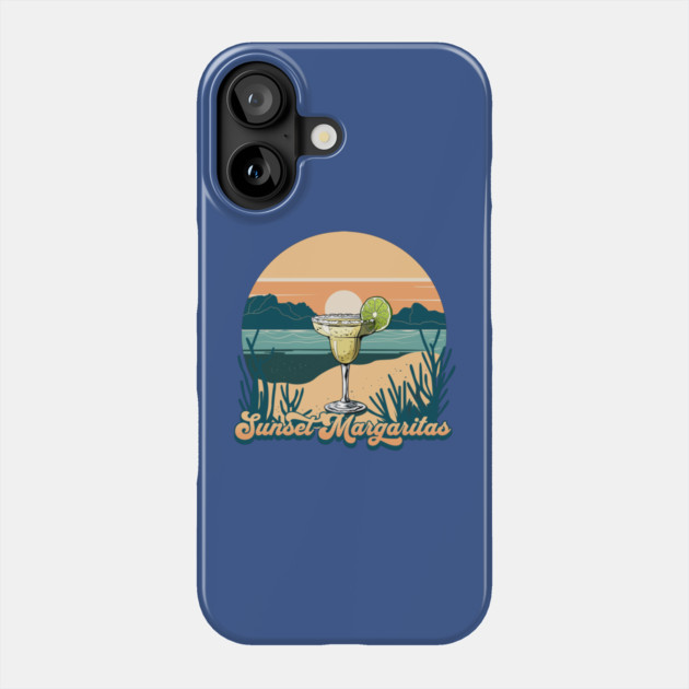 Retro Sunset Margaritas Phone Case by HolidayBug