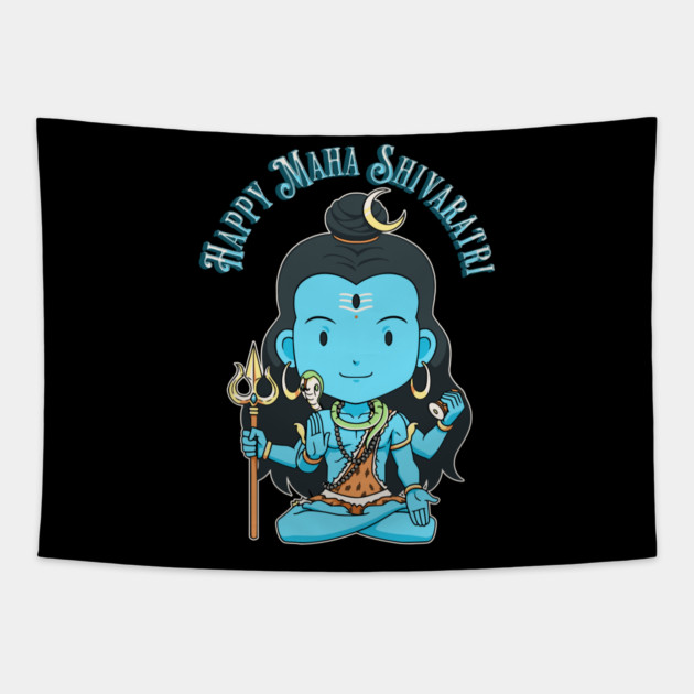 Lord Shiva in Lotus Pose Tapestry by HolidayBug