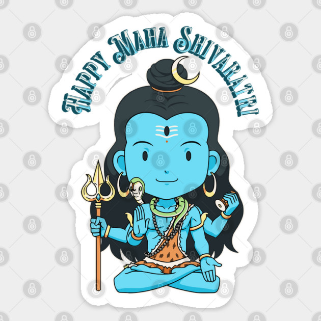 Lord Shiva in Lotus Pose Sticker by HolidayBug