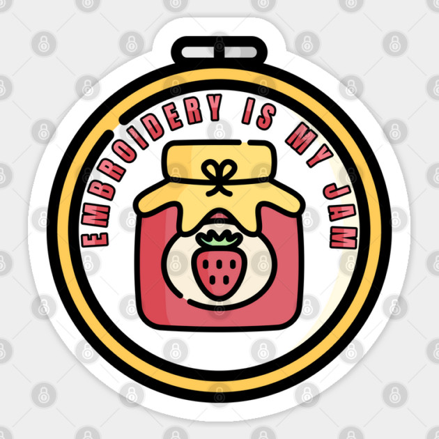Embroidery is My Jam Sticker by HolidayBug