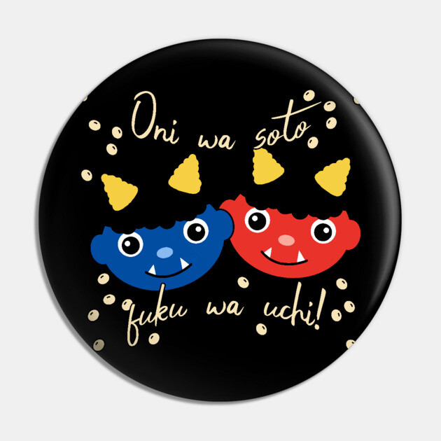 Setsubun Oni Red and Blue Demons Pin by HolidayBug