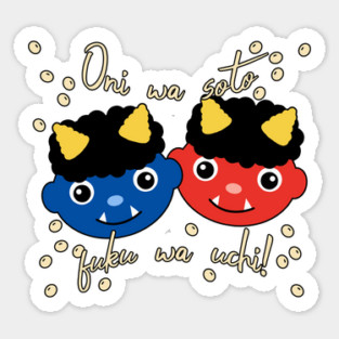 Setsubun Oni Red and Blue Demons Sticker