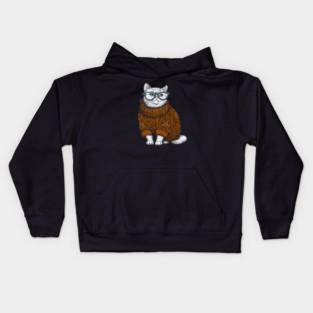 Sweater Weather White Cat Autumn 6 Kids Hoodie