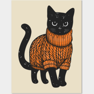 Sweater Weather Cat 7 Posters and Art