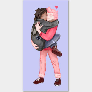 With Gary Prince and Marshall Lee .. it's cuddle time! Adventure Time / Fionna and Cake fan art Posters and Art