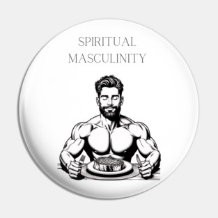 The Grateful Carnivore: Man eating steak being thankful Pin