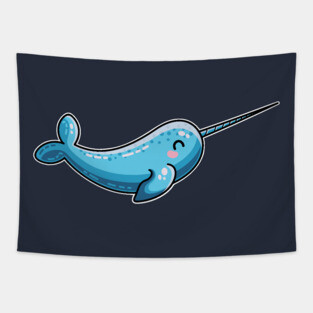 Kawaii Cute Narwhal Tapestry
