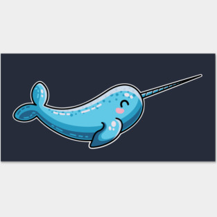 Kawaii Cute Narwhal Posters and Art