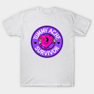Tummy Ache survivor - Cute Heart - IBS / Crohn's Awareness T-Shirt