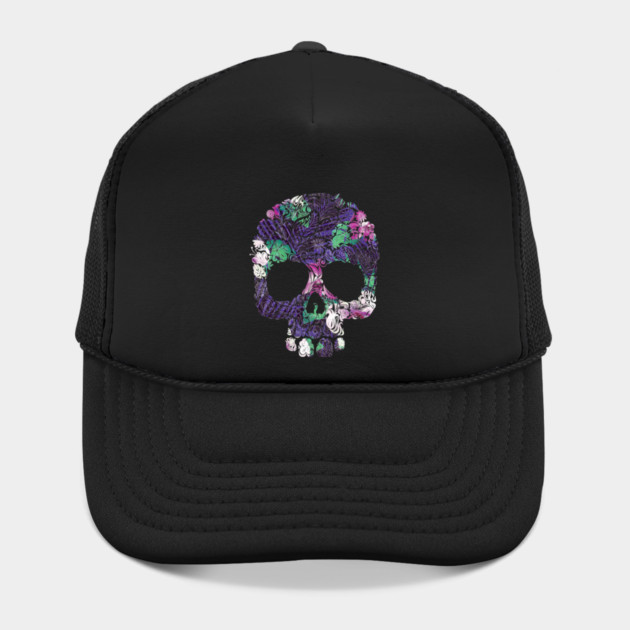 Purple Floral Tropical Skull by logiamerch