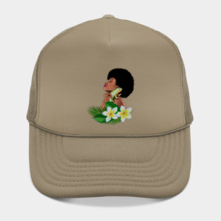 Afro Woman With Chameleon Hat