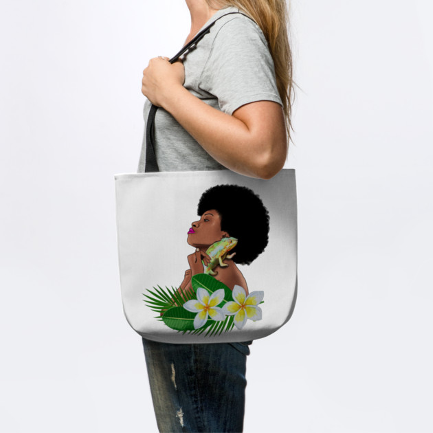 Afro Woman With Chameleon by logiamerch