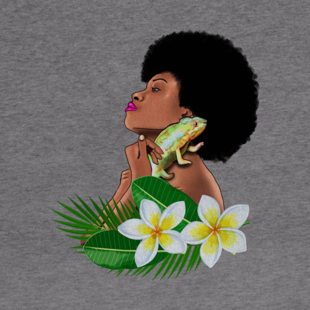 Afro Woman With Chameleon by logiamerch