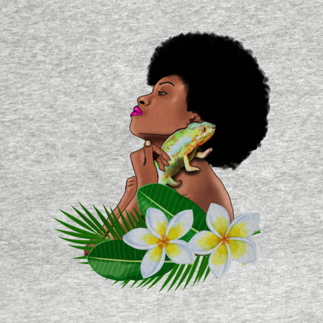Afro Woman With Chameleon by logiamerch