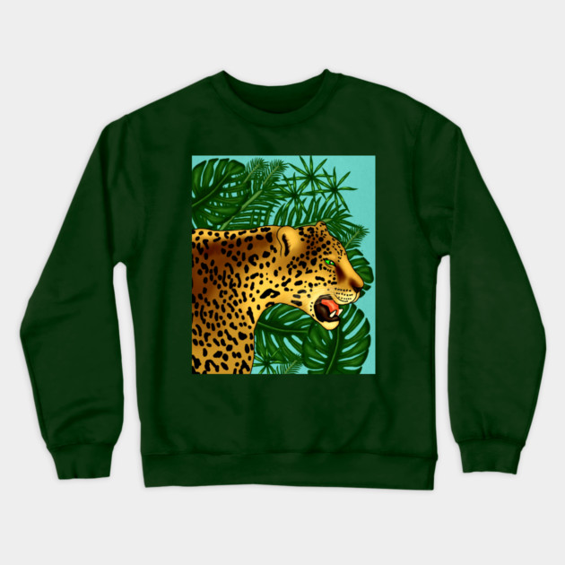 Jaguar Tropical Crewneck Sweatshirt by logiamerch