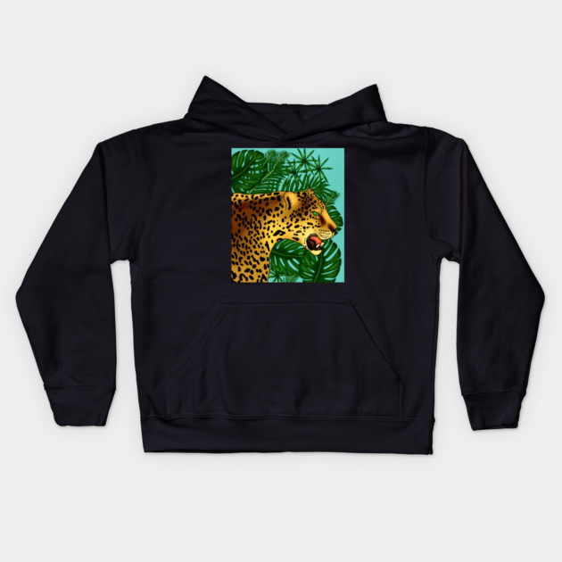 Jaguar Tropical Kids Hoodie by logiamerch