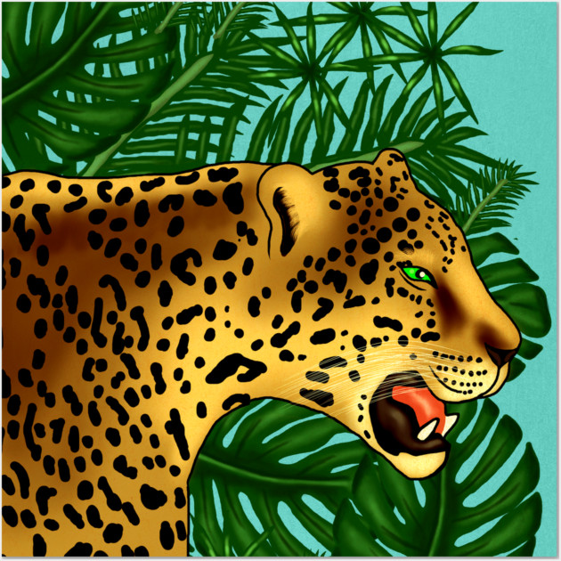 Jaguar Tropical Wall Art by logiamerch