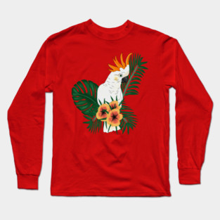 Parrot White Orange Long Sleeve T-Shirt
