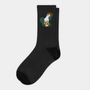 Parrot White Orange Socks