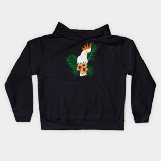 Parrot White Orange Kids Hoodie