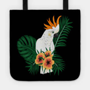 Parrot White Orange Tote