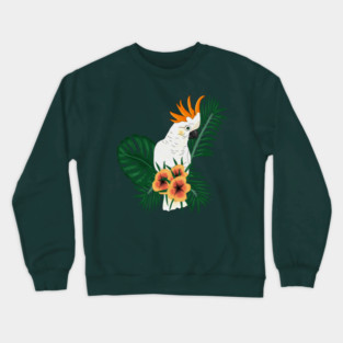 Parrot White Orange Crewneck Sweatshirt