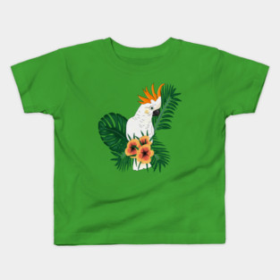 Parrot White Orange Kids T-Shirt