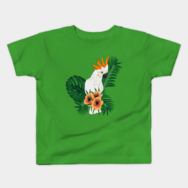 Parrot White Orange Kids T-Shirt by logiamerch