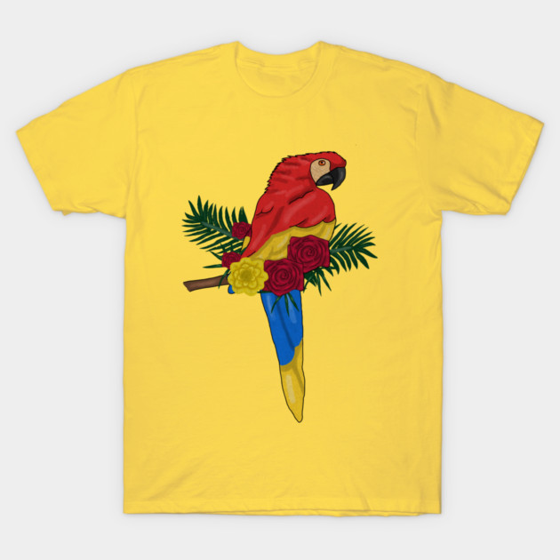 Parrot Floral T-Shirt by logiamerch