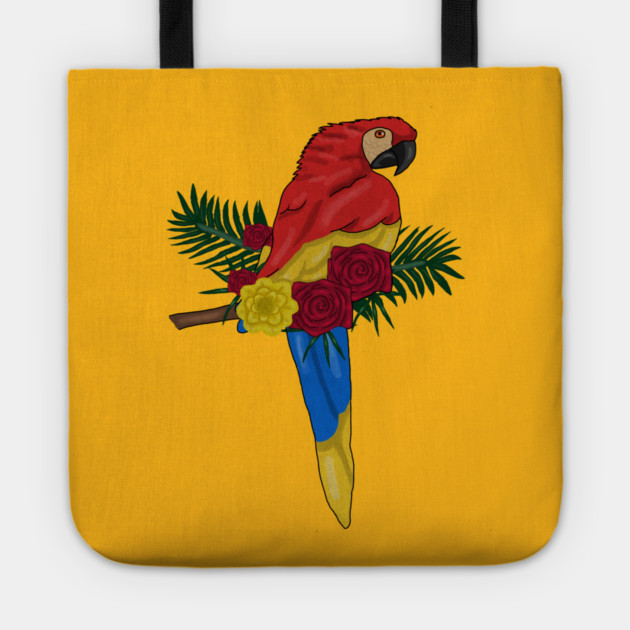 Parrot Floral Tote by logiamerch