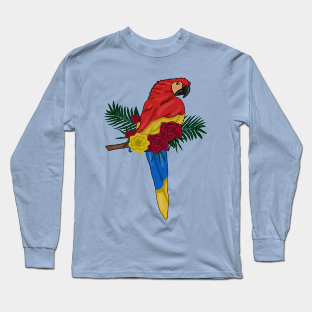Parrot Floral Long Sleeve T-Shirt by logiamerch