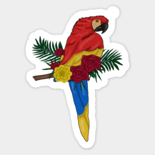 Parrot Floral Sticker