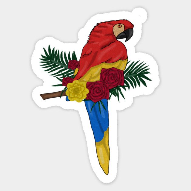 Parrot Floral Sticker by logiamerch