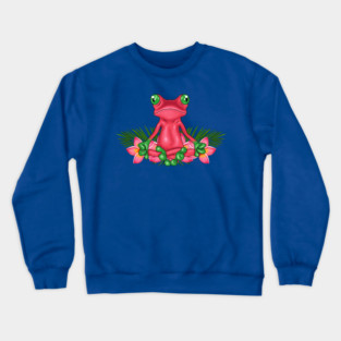 Tropical Frog Meditating Crewneck Sweatshirt