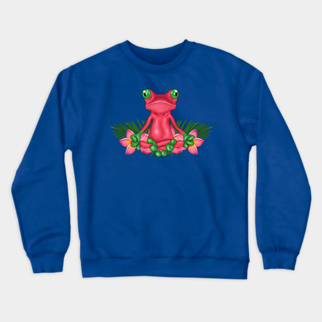 Tropical Frog Meditating Crewneck Sweatshirt by logiamerch
