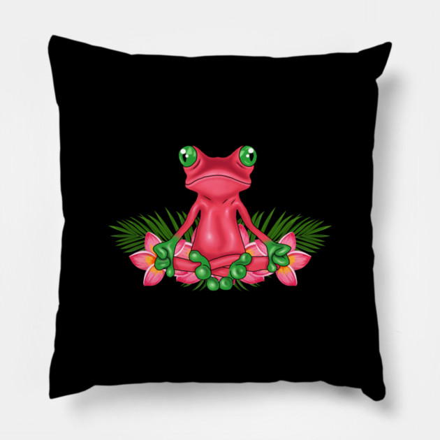 Tropical Frog Meditating Pillow by logiamerch