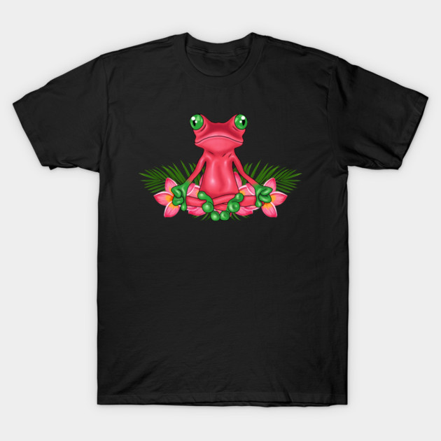 Tropical Frog Meditating T-Shirt by logiamerch