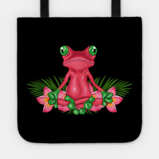 Tropical Frog Meditating Tote