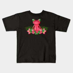 Tropical Frog Meditating Kids T-Shirt