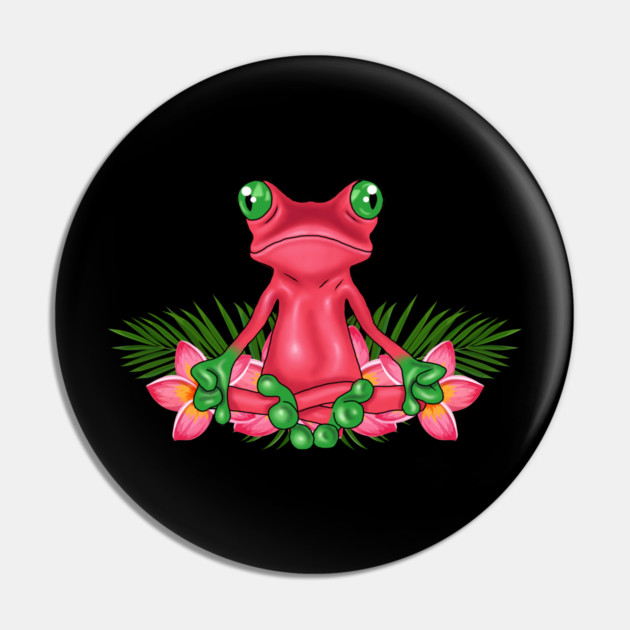 Tropical Frog Meditating Pin by logiamerch