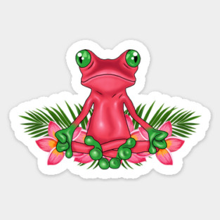 Tropical Frog Meditating Sticker