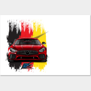 mercedes amg gt r red Posters and Art